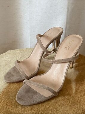 RAYE Suede Nina Heel Double-Strap Stiletto Neutral Women’s 8.5
